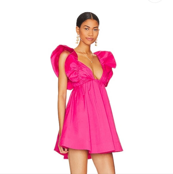 For Love & Lemons Clementine Mini Dress In Pink NWT - Picture 2 of 10